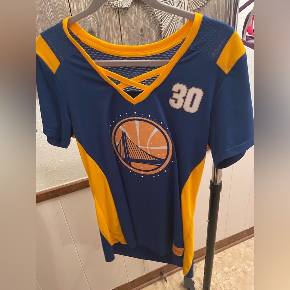bedazzled warriors jersey top curry #30